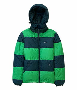 Supreme Reversible Striped Down Jacket S Green/Navy シュプリーム リバーシブル ボーダー ダウンジャケット 店舗受取可