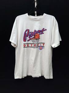 [90s] SALEM DETROIT PISTONS セーラム デトロイトピストンズ 半袖Tシャツ 白 ホワイト XL ヴィンテージ 古着 店舗受取可