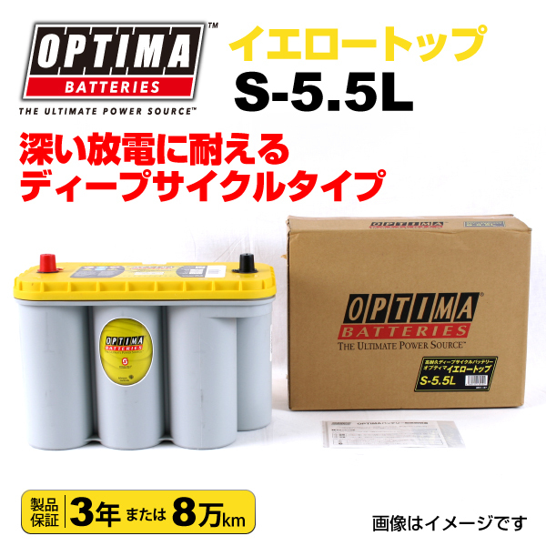 S-5.5L (8051-187) OPTIMA バッテリー 75Ah イエロートップ 輸入車用 8051-187 送料無料