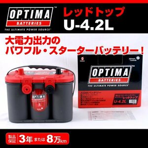 U-4.2L (8004-250) OPTIMA AGM バッテリー レッドトップ 50A 新品