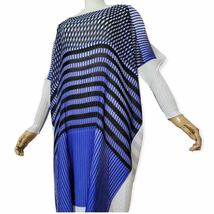 【極美品】ISSEY MIYAKE イッセイミヤケ 2013aw ランウェイ コレクション サイズ2プリーツストライプ チェック　ボーダー ロングワンピース_画像4