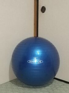 IRONMAN CLUB (鉄人倶楽部) ヨガ ボール 65cm ブルー IMC-32 ポンプ付 バランス トレーニング