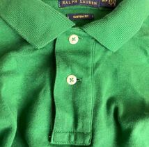 【ポロラルフローレン】Polo Ralph Lauren ポロシャツ S 緑 長袖 刺繍ロゴ カスタムフィット 薄手_画像10