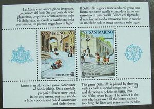 ヨーロッパ切手　サンマリノ　1989年　子どもの遊び　小型シート　未使用