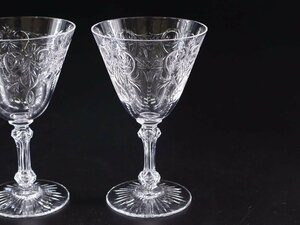 オールドバカラ マレンヌ ワイングラス 2客 12.5cm (2) / Baccarat Marenne ペア クリスタルガラス