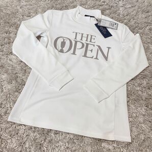 THE OPEN ハイネック 長袖 カットソー 吸水速乾 ストレッチ UV 消臭 高機能 全英オープン 白 ホワイト 48Mサイズ