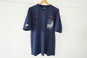 【即決】arena アリーナ メンズ 半袖Tシャツ タグ付き 前後刺繍 鯉 ネイビー系 サイズ:L 【806439】