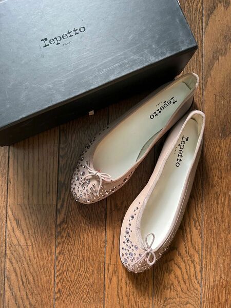 【限定品】レペット×スワロフスキー BB Strass(ベベ・ストラス) グレイッシュピンク repetto×swarovski