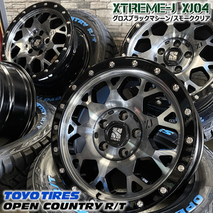 即納 タイヤホイール4本セット XTREME-J XJ04 16×7.0J+35 5/114.3 BK/SC トーヨー オープンカントリー R/T 235/70R16 デリカD:5 RAV4 CX-5