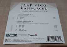 「ヤープ・ニコ・ハンブルガー：室内交響曲第1番/第2番」Jaap Nico Hamburger/Chamber Symphonies_画像2