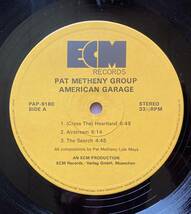 国内盤LP パット・メセニー PAT METHENY GROUP/AMERICAN GROUP アメリカン・ガレージ [1979/ECM]_画像5