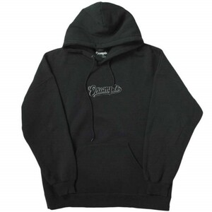 EXAMPLE エグザンプル LOGO HOODIE ロゴ刺繍 スウェットプルオーバーパーカー XXL BLACK 裏起毛 SOSHI-NET トップス g10997