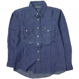 Wrangler Wrangler's Boy's Denim Western Shirt Shirt Size Defity Denim Western Room BW1271B L (10-12) Tops Indigo с длинным рукавом G10825