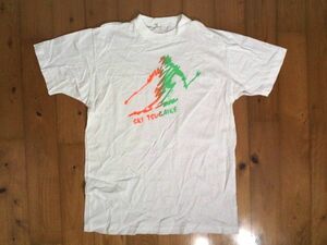 ●ノーブランド☆SKI TSUGAIKE☆つがいけ・栂池☆プリント半袖Tシャツ プリントＴシャツ M 白