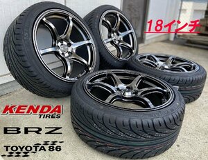 KENDA KR20 F 225/40R18 R 235/40R18 【トヨタ 86】【スバル BRZ】18インチ タイヤホイールセット Acht-6 アハト6