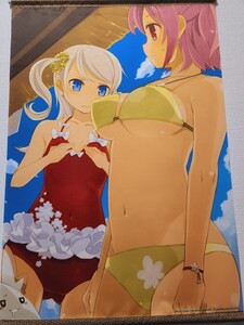 説明必読 ネコポス発送条件あり PS Vitaソフト 聖魔導物語 エビテン特典 B2サイズ タペストリー イラストレーター モタ