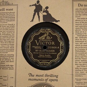  битва передний vo-karu78rpm America Victor запись номер 20964 My Blue Heaven= мой синий пустой др. Gene *o- стойка n*.. пачка отправка 