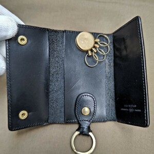 Slow key case leather made Tochigi leather black 