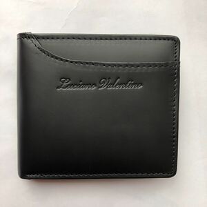 財布 サイフ Luciano Valentino サラマンダーボンテッドレザー スムース 札入れとカード入れとボックス小銭入れ 二つ折り財布 ブラック