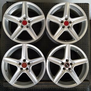 管理番号：S4-30【4本価格】【17x7J 5x100 ET+48 ハブ56】Speed line・プリウス レガシィ インプレッサ等・直接引取可能・下取り可能