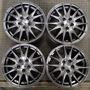 管理番号：Ｓ4-54【4本価格】【15x6J 5x100 ET+45 ハブ54】weds VELVA・平ナット用・直接引取可能・下取り可能