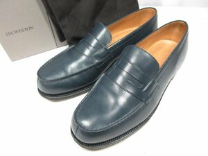 HH超美品 【JMウエストン J.M.WESTON】 180 シグネチャーローファー スリッポン 紳士靴 (メンズ) size6.5D ネイビー ◎18HT1842◎