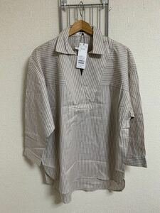 新品（タグ付き）Hush Puppies ハッシュパピー　シャツ　ストライプ柄　Lサイズ Y504