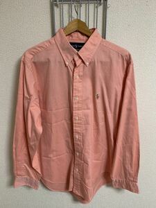 ［Ralph Lauren］ラルフローレン 長袖シャツ 薄めピンク系　Lサイズ Y528