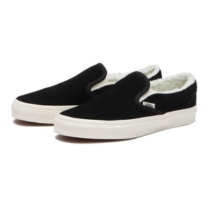  Van z25cm Classics lipon black VANS CLASSIC SLIP-ON men's sneakers COZY HUG BLACK boa Vans natural leather 