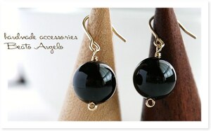 ◆+Angelo+K14GF Natural Stone Black Onyx One Grain Sergring (P-035) 10 мм простой взрослый