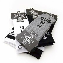 Dogtown Skateboards (ドッグタウン) US ソックス 靴下 Cross Letters Crew Socks Grey/Blue スケボー SKATE SK8 スケートボード_画像3