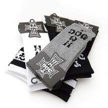 Dogtown Skateboards (ドッグタウン) US ソックス 靴下 Cross Letters Crew Socks Grey/Blue スケボー SKATE SK8 スケートボード_画像4