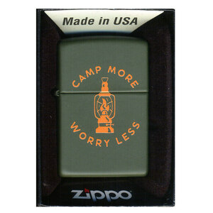 ジッポー オイルライター Camp More Worry Les Z221-104599&ギフトボックスセット（オイル＋フリント+BOX）