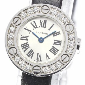 ベルト訳あり カルティエ CARTIER WE800331 ラブウォッチ K18WG ダイヤベゼル クォーツ レディース _747197【ev10】