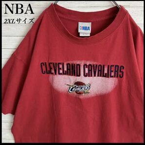 【レア】NBA キャバリアーズ★ビッグロゴ Tシャツ XLサイズ 90s vintage ビッグ刺繍ロゴ レッド