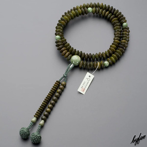 [ heaven pcs .book@ type beads ]..108 piece . mountain sphere × deep green color. green .. boxed capital ..book@ ream beads two wheel beads silk .. heaven ... type memorial service law necessary Buddhist altar fittings for man 