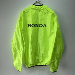 ホンダドリーム　ナイロンジャンパー　レア　制服　蛍光色　ビッグロゴ　メンズXL　バイク　車　ウィング　HONDA/本田　止水ジップ　G1432