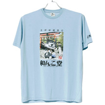 【新品】 3L ブルー わんこ堂 半袖 Tシャツ メンズ 大きいサイズ 和み柴っこ 神社お参り 転写 プリント クルーネック カットソー ゆるキャ_画像3