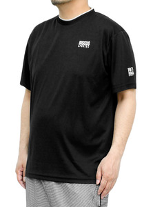 【新品】 5L ブラック DISCUS(ディスカス) 半袖 Tシャツ メンズ 大きいサイズ ロゴ プリント ドライ メッシュ 吸汗速乾 カットソー