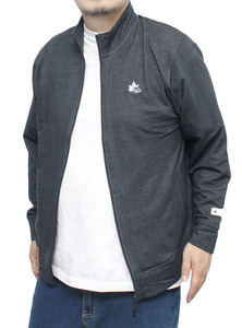 【新品】 2L インディゴ LOGOS PARK(ロゴス パーク) スタンド ジャケット メンズ 大きいサイズ 裏毛 スウェット ロゴ プリント ジップアッ