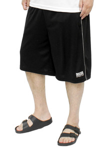 【新品】 5L ブラック DISCUS(ディスカス) ショートパンツ メンズ 大きいサイズ 吸汗速乾 ドライ メッシュ ロゴ プリント サイドライン ハ