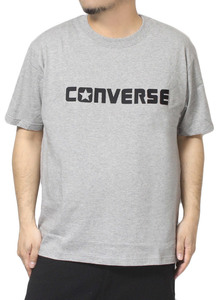 【新品】 3L グレー コンバース(CONVERSE) 半袖 Tシャツ メンズ 大きいサイズ ロゴ オールスター プリント クルーネック カットソー