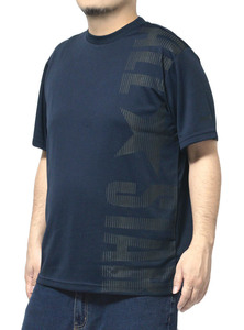 【新品】 3L ネイビー コンバース(CONVERSE) 半袖 Tシャツ メンズ 大きいサイズ 接触冷感 吸汗速乾 UVカット ALLSTAR ビッグ プリント クル