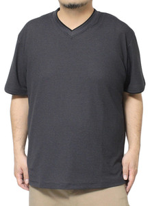 【新品】 3L チャコールボーダー DISCUS ディスカス 半袖 Tシャツ メンズ 大きいサイズ Vネック 無地 ドライ ワッフル 吸汗速乾 消臭 抗菌
