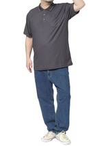 【新品】 3L チャコール DISCUS(ディスカス) ポロシャツ メンズ 大きいサイズ 吸汗速乾 消臭 抗菌 デオドラントテープ ドライ 半袖シャツ_画像2