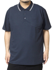 【新品】 4L ネイビー DISCUS(ディスカス) ポロシャツ メンズ 大きいサイズ 吸汗速乾 消臭 抗菌 デオドラントテープ ドライ 半袖シャツ