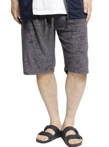 【新品】 5L チャコール ショートパンツ メンズ 大きいサイズ リゾート パイル素材 ウエストゴム イージー ハーフパンツ ショーツ