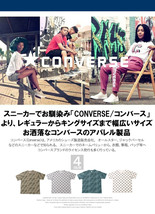 【新品】 4L グレー コンバース(CONVERSE) 半袖 Tシャツ メンズ 大きいサイズ シューズ オールスター ロゴ 総柄 プリント クルーネック カ_画像7