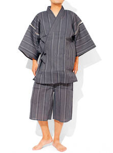 [ new goods ] 5L A pattern jinbei men's large size ... weave peace pattern top and bottom .... setup plain stripe 