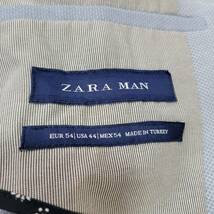 希少XLサイズ！ ZARA 『清涼感の極み』テーラードジャケット ザラ サマージャケット バーズアイ メンズ ブルー 春夏 背抜き 大きいサイズ_画像7